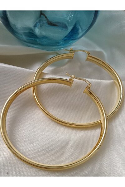 Shisa Jewel Buyuk Çizgili Halka Küpe 6 cm (25)