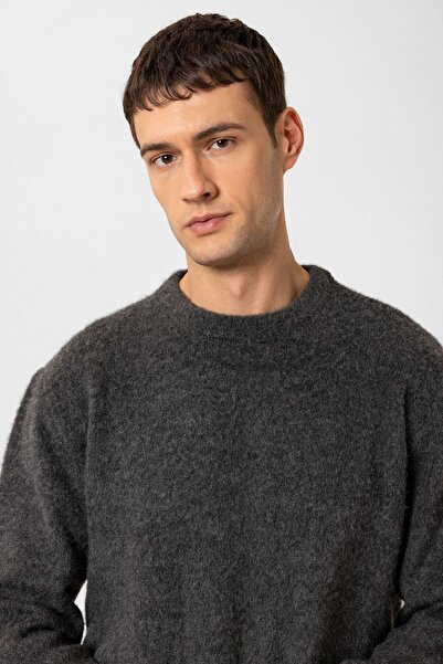 Antioch Antrasit Yün Görünümlü Erkek Kazak