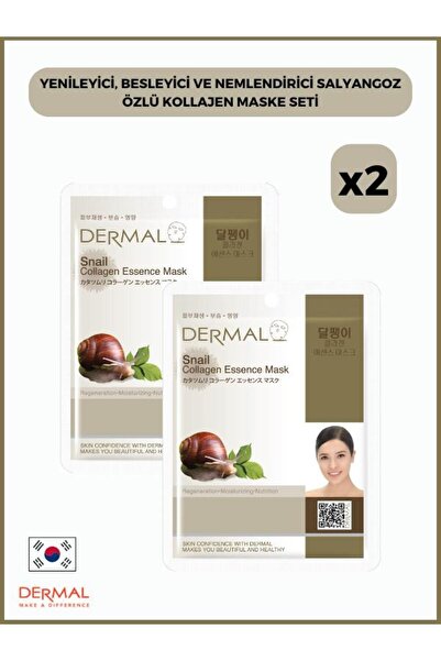 Dermal Yenileyici, Besleyici Ve Nemlendirici Salyangoz Özlü Kollajen Maske Seti 2 Adet