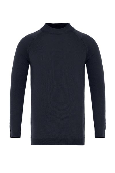 Antioch Navy Blue Crew Neck Slim Fit Knitwear Sweater