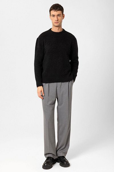 Antioch Men's Black Wool Look Sweater