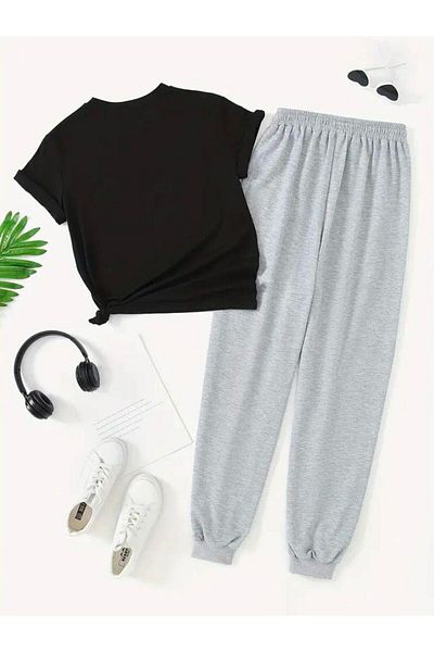 Medinenur Σετ αθλητικής φόρμας Jogger με στάμπα Teddy Bear - Άνετη εφαρμογή