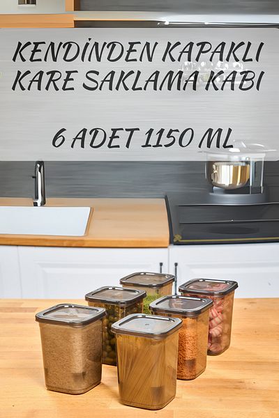 SUPERPUP 1.15 Liter Anthracite 6-Piece Food Freezer Spice Storage Set