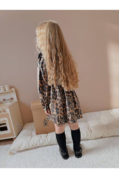 YİGİT BUTİK Рокля за момиче с леопардови шарки Yigit Butik