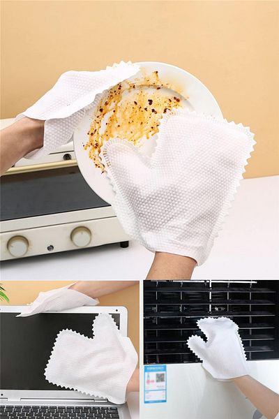 omilife Double Sided 10 Pieces Magic Dusting Gloves - Kitchen and Bathroom Furniture