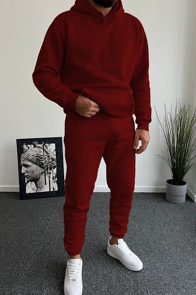 ruNadeS Men's Oversize Kangaroo Pocket Elasticized Sweatpants Suit - Home Wear