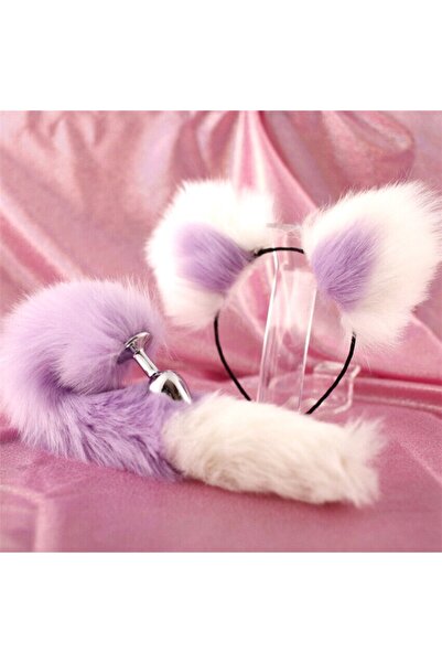 Joytoy Peluş Kuyruk Tıpa Ve Tilki Kulakçık Seti Fox Plug Tüylü Anal Vajinal Dildo Penis