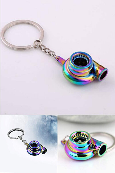 omilife Gold ve Gümüş Renk Oto Araba Anahtarlık Turbo Metal Sessiz