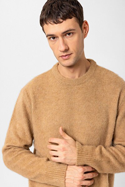 Antioch Light Brown Wool Look Men's Sweater