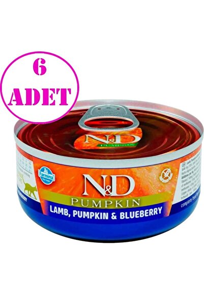 N&D Nd Balkabaklı Tahılsız Kuzulu Yaban Mersinli Kedi Konservesi 70 Gr 6 Ad