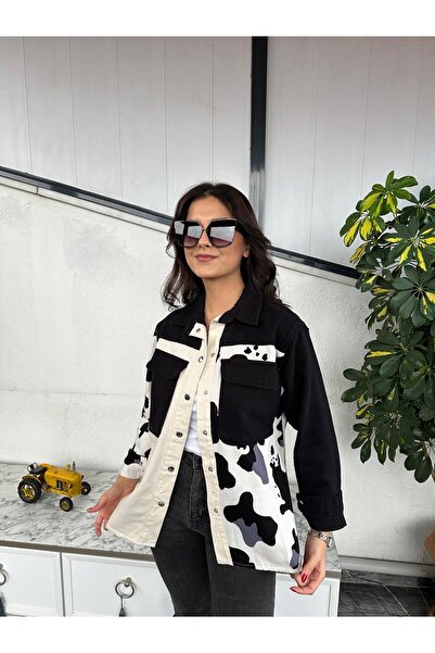 Kübra Tekstil Πουκάμισο από βαμβάκι με σχέδιο Gabardine - Μακρυμάνικο, Μπουφάν με λεπτομέρεια με κουμπώματα