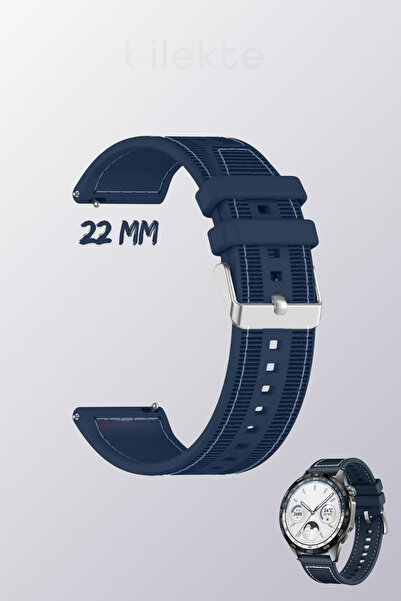 BİLEKTE سوار سيليكون منسوج بتفاصيل خياطة 22 مم متوافق مع ساعة Huawei Watch GT...