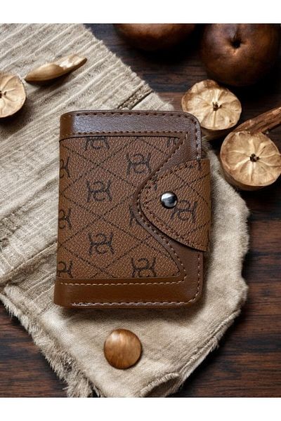 Sarhans Store Carlino Men's Wallet - 12 Card Compartments, Snap Fastener, Double Paper Coin Compartments