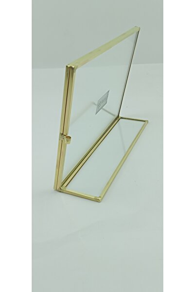 YıldızDesign 20cm x15cm yatay dekoratif  çift camlı pirinç resim çerçevesi