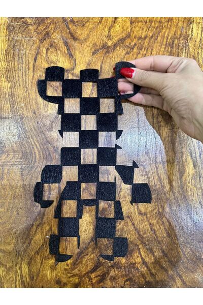 Gönülden Tasarım Чорна аплікація з вишивкою «Yaişan» - 26x17 см