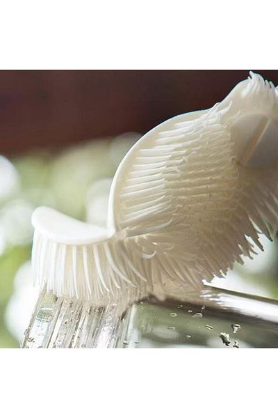 omilife White Leaf Model Extra Soft Cup Bottle and Baby Bottle Cleaning Brush with Silicone Tip