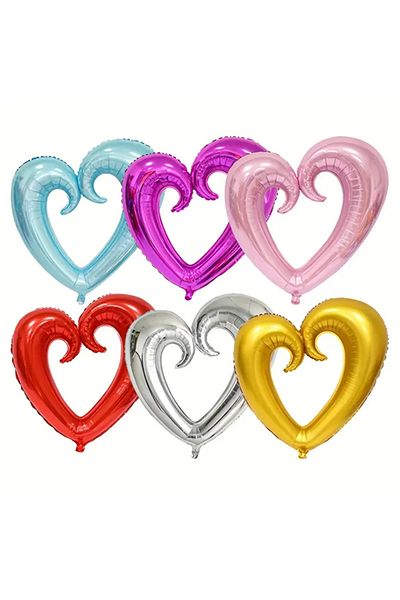 aşkın concept 1 Meter Hollow Heart Foil Balloon - Large Size Model