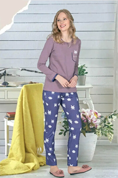 Rolypoly Jiber Kadın Gül Kurusu Pijama Takımı Jbr-3678