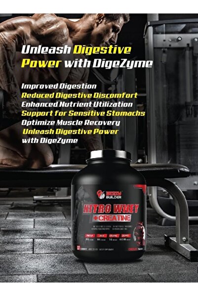 Body Builder Nitro Whey Creatine, Cookies And Cream, 4 Lb Shaker, Whey Protein For Muscle Growth & Recovery