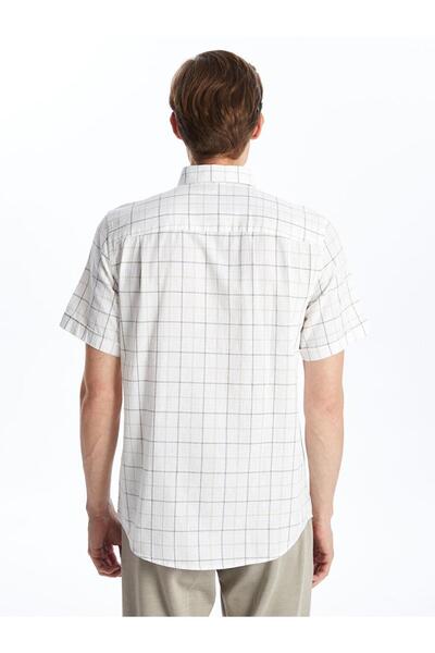 LC Waikiki LCWAIKIKI Classic κανονική εφαρμογή κοντομάνικο καρό ανδρικό πουκάμισο Dobby