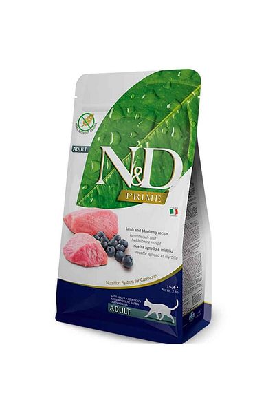 N&D ND Tahılsız Kuzu Etli Yaban Mersinli Kedi Maması 300 غرام