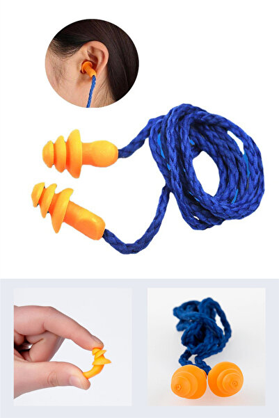 omilife Boyun İpli Su Geçirmez Kulak Tıpası Silikon Sünger Tıpa Ses Gürültü Yüzme Uyku İçin Tıkaç