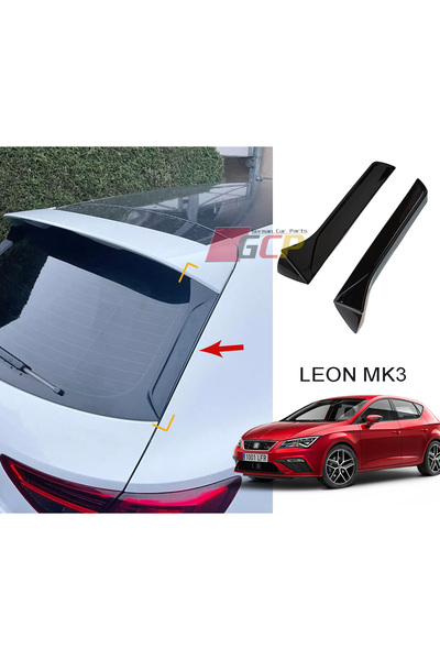 GCP German Car Parts Leon Arka Cam Yan Spoiler Rüzgarlık - Leon MK3 Spoiler A...