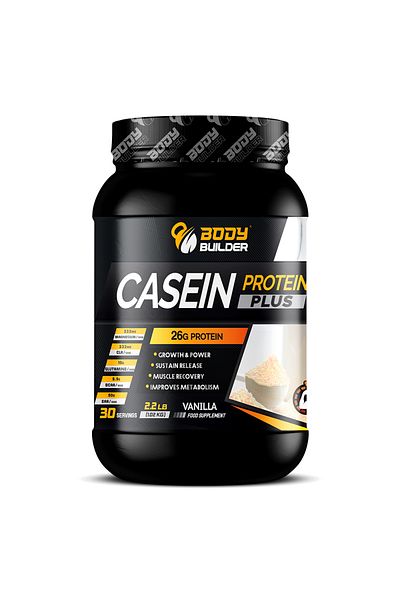 Body Builder Casein Protein Plus, Vanilla, 2.2 LB