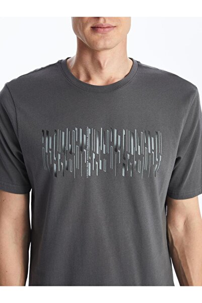 LC Waikiki Ανδρικό μπλουζάκι LCWAIKIKI Classic Crew με λαιμόκοψη κοντό μανίκι με στάμπα χτενισμένο βαμβακερό ανδρικό μπλουζάκι