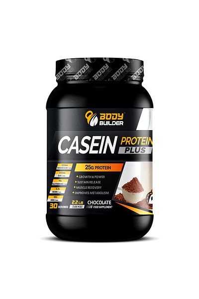 Body Builder Casein Protein Plus, Chocolate, 2.2 LB