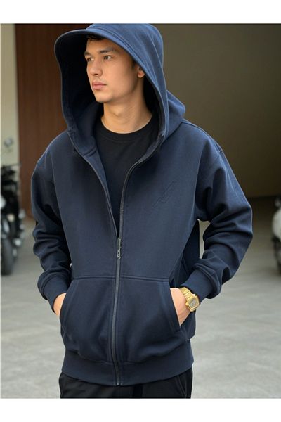 DEEPSENCE Μπουφάν Unisex Navy Blue με κουκούλα