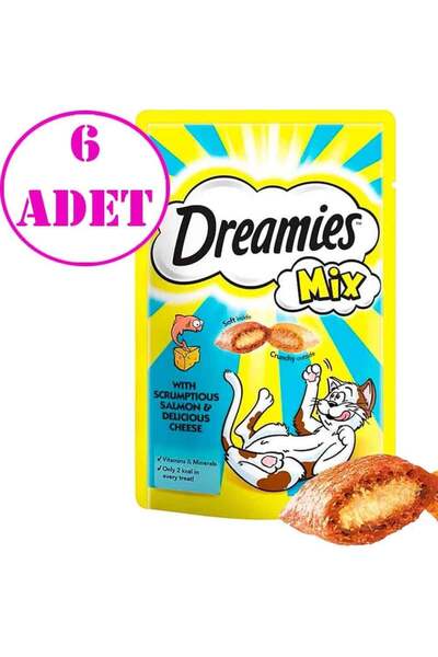 Pedigree Dreamies Kedi Ödülü Mix somonlu Peynirli 60 Gr 6 Ad
