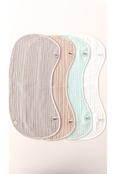 O&G Collection Set of 4 Soft Colored Cotton Muslin Baby Blankets - 4 Layer Mouth Wipes