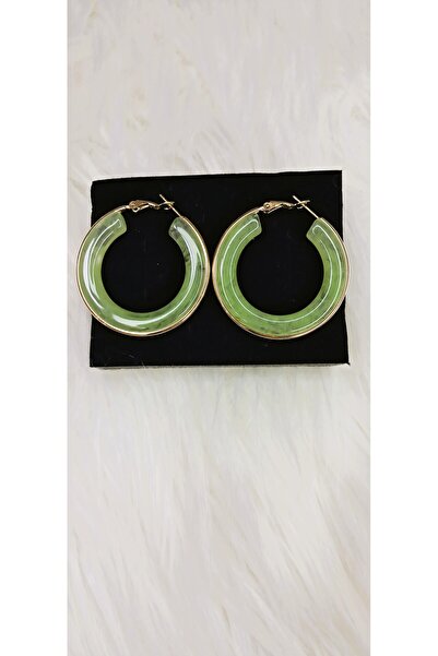 stainles steel ÇELİK HALKA RENKLİ YEŞİL KÜPE