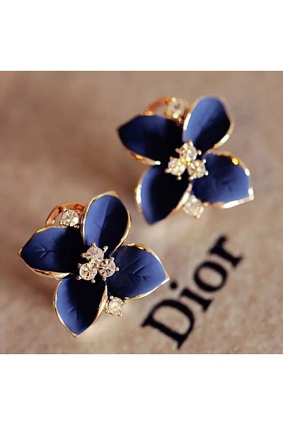Fashionjewelery Blue Flower Earrings