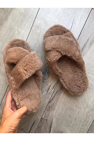 Mare Παντόφλες Camel Furry House