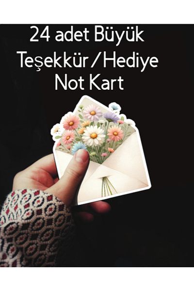 Hiras Dizayn 24Pcs Big Size Daisy Pattern Gift Memo Card Thank You Note Card Sweetheart Note Flower Memo Cards