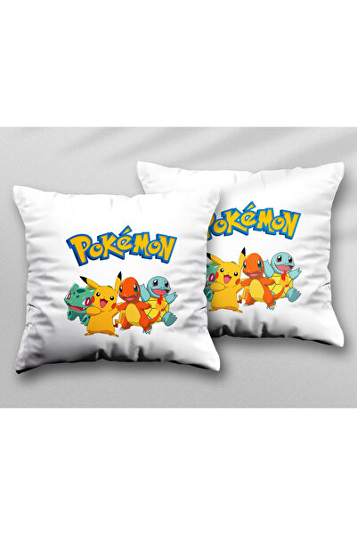 ART HEDİYE وسادة قابلة للغسل مطبوعة على الجانبين من بيكاتشو وبولباسور - غطاء ...