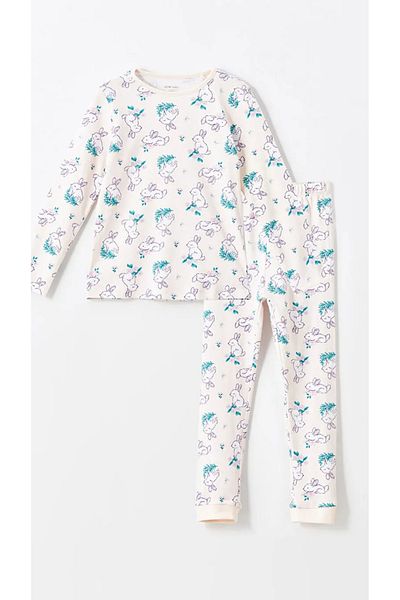 LC Waikiki Lcw Kids Pink Crew Neck Printed Long Sleeve Girls Pajamas Set