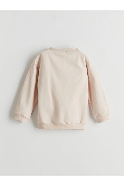 LC Waikiki Lcw Baby Beige Crew Neck Baby Girl Sweatshirt and Pants Set of 2