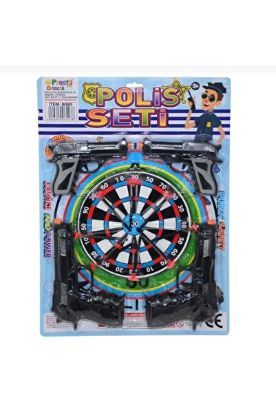 abnturk 4 Tabancalı 8 Adet Oklu Polis Seti Plastik Ok Atan Tabanca Ve Dart Oyun Seti