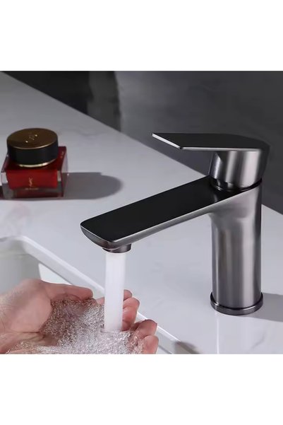 KAVİTİCARET Basin Faucet Anthracite Gray Brass Casting Exquisitely Designed B...