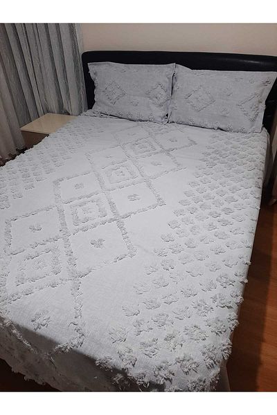 Pınarçeyiz Tasseled Pompom Pique Double Set 3 Pieces