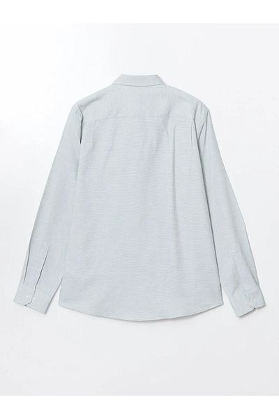 LC Waikiki Ανδρικό πουκάμισο LCWAIKIKI Classic Turquoise Regular Fit μακρυμάνικο Dobby