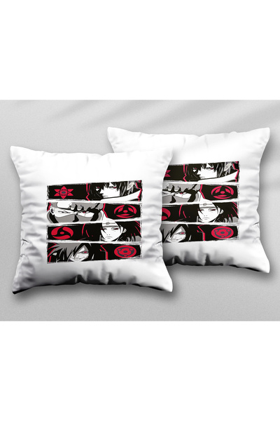 ART HEDİYE Naruto Sharigans Two Pcs Two Side Printed Washable Pillow Throw Pi...