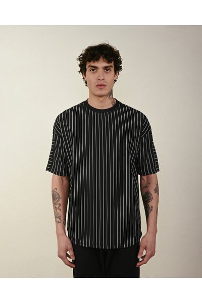 İLKCET MODA Ριγέ κανονικό ανδρικό μπλουζάκι