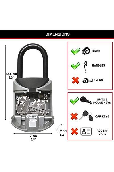 STOREMAX Lvnshop Lock Mini Switch Box with Handles 13.5 X 7 X 3.2 cm Lv 224120