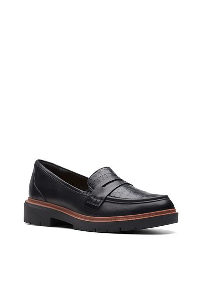 CLARKS Westlynn Ayla Black Leather CASUAL WOMEN SHOES