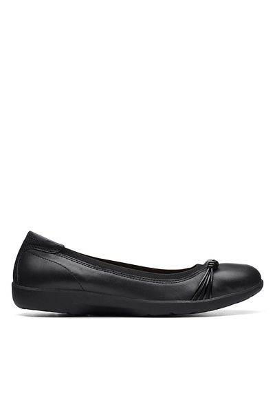 CLARKS Meadow Rae Black Leather CASUAL WOMEN SHOES