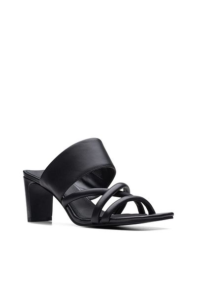 CLARKS Seren65 Mule Black Leather FORMAL WOMEN SANDALS